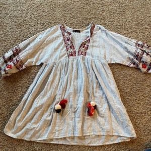 Boho babydoll tunic dress